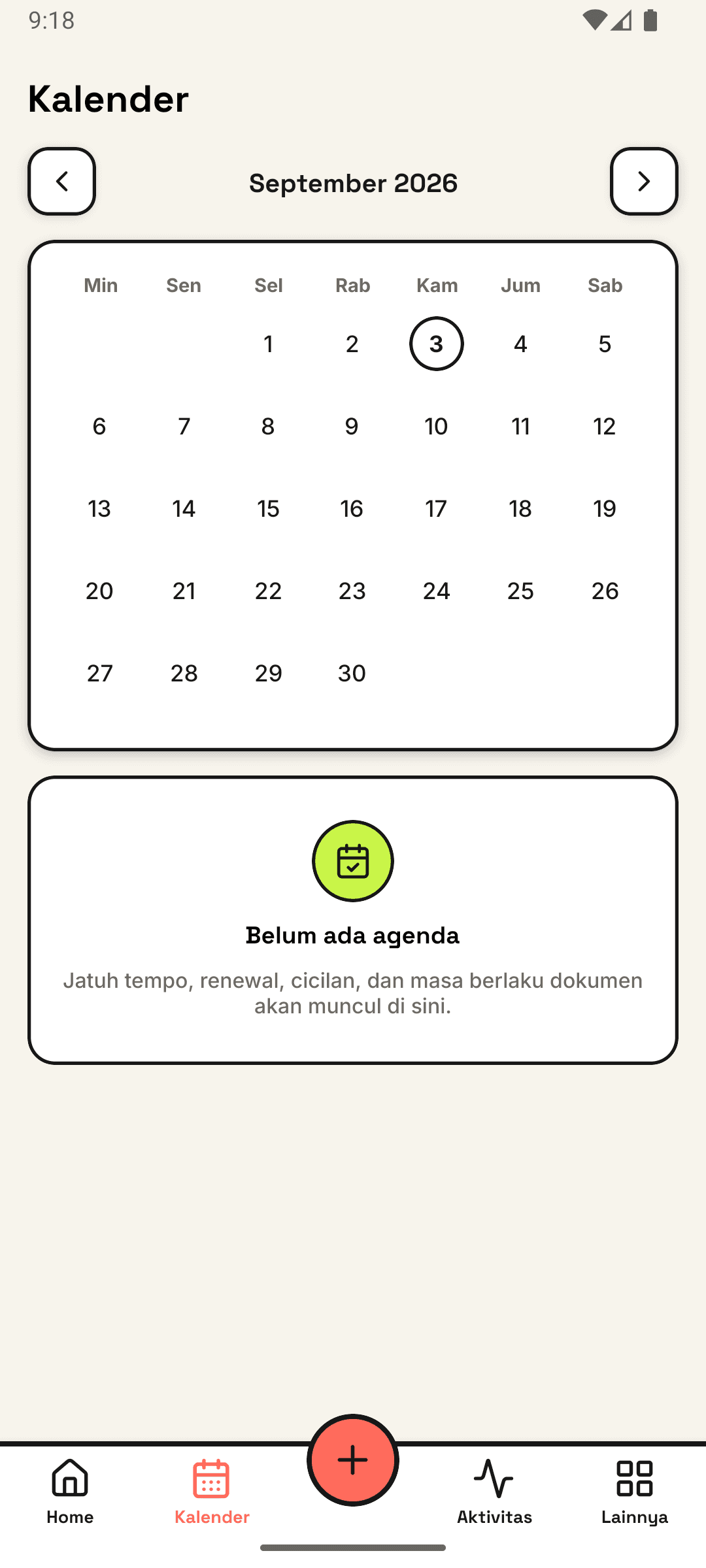 Keliva — Kalender