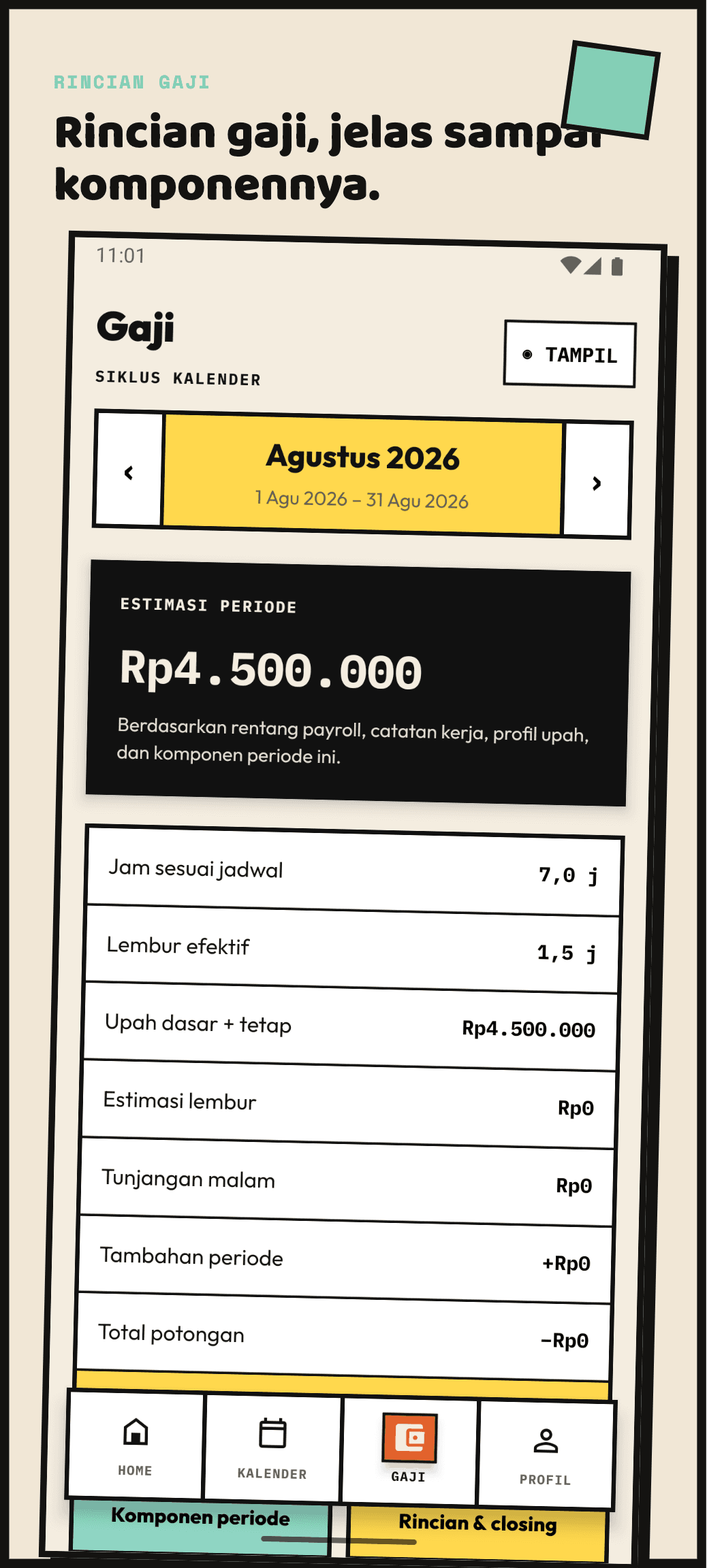Rincian gaji KerjaKu